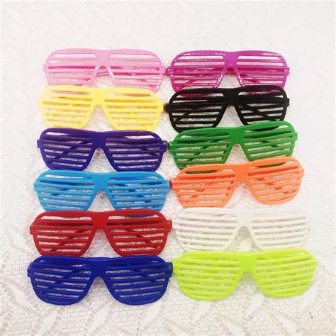 Mix Color 48 Pairs Of 80s Sunglasses Set Of Dozen Cool Plastic Shutter Shading Glasses Party