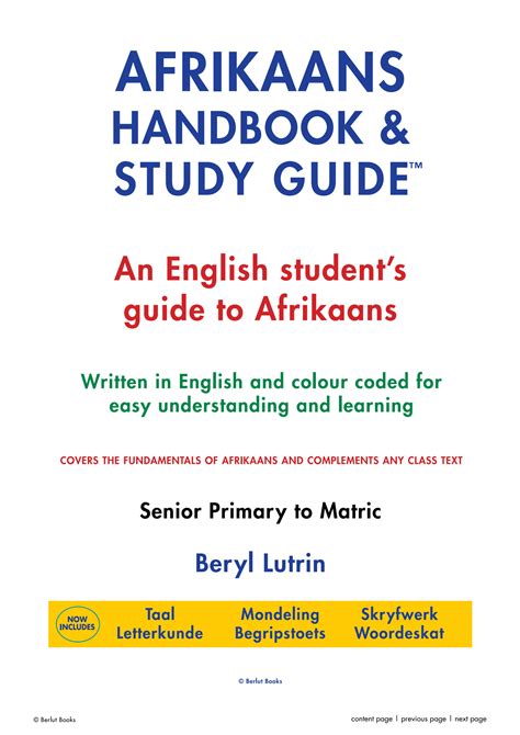 Solution Afrikaans Handbook Study Guide Studypool