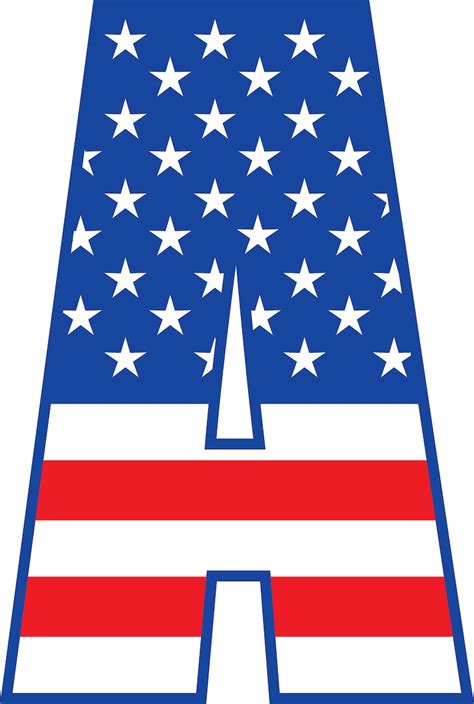 Usa Flag Alphabet Svg America Alphabet American Font Etsy