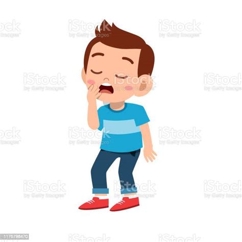 Cute Kid Teen Boy Show Facial Expression Stock Illustration Download