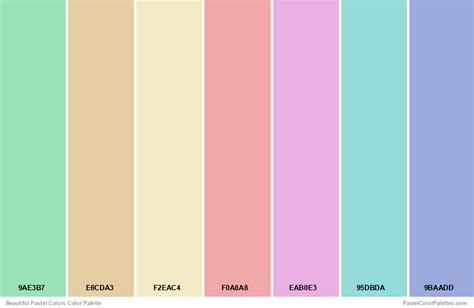 beautiful pastel colors pastel color palettes