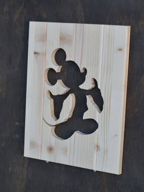 Mickey Mouse Wood Silhouette Disney Cutout