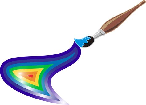 Clipart Artists Brush And Rainbow Paint