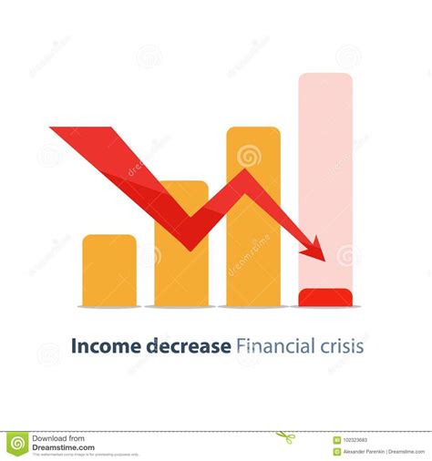 budget deficit income decrease economy decline financial crisis investment risk stock vector