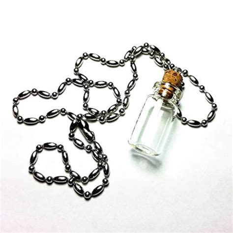 Mini Glass Bottle Charm Kit Necklace 18 Inch Etsy