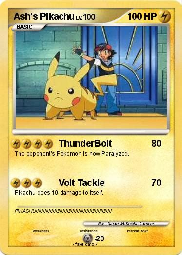 Pokémon Ash S Pikachu 110 110 Thunderbolt My Pokemon Card