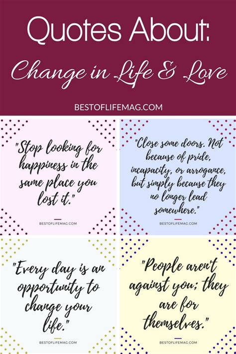 Quotes About Change In Life And Love The Best Of Life