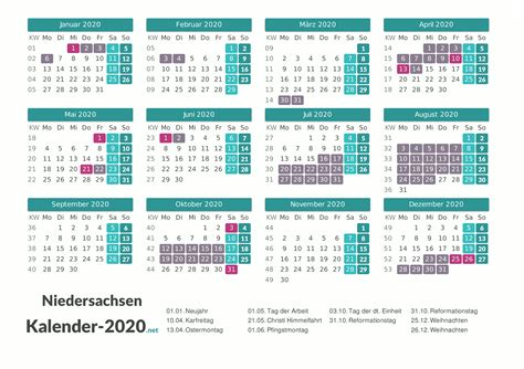 Ferien Niedersachsen 2020 Ferienkalender And Übersicht