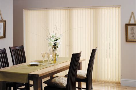 Fabric Vertical Blinds In Gold Perfect For Sliding Glass Doors