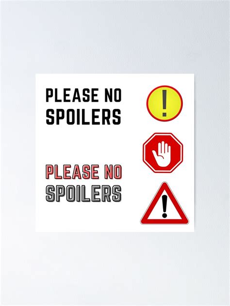 Please No Spoilers Sticker Pack Poster For Sale By Gandhimathi