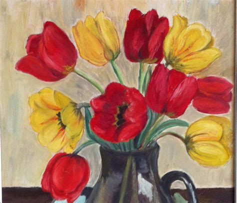 Tulips Original Oil Painting On Canvas Home Decor Etsy