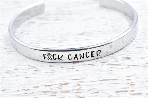 cancer fuck bracelet cuff stamped hand ribbon cuff shop makes buying and selling chugai jp