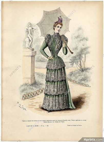 Lart Et La Mode 1891 N°25 Marie De Solar Colored Fashion