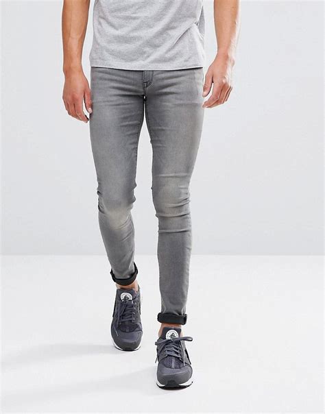 Asos Extreme Super Skinny Jeans Light Wash Gray Gray White Jeans
