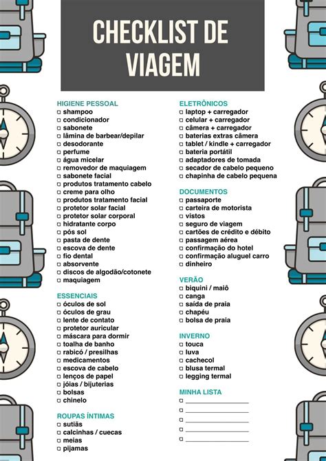 Checklist De Viagem Butter And Fly