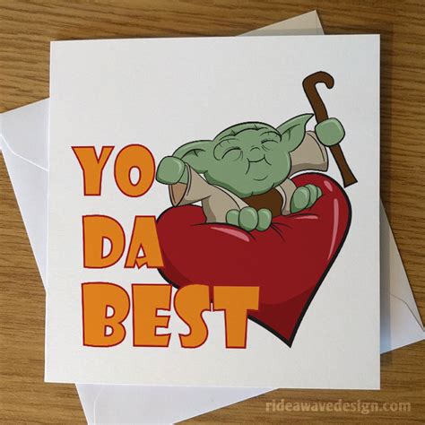 Yoda Best Valentines Card Star Wars Ride A Wave Design