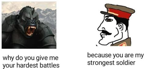 Monke Soldier Stop Giving Me Your Toughest Battles Wojak Comic Know Your Meme