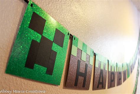 Minecraft Inspired Happy Birthday Banner By Abbeymariecreations 3500