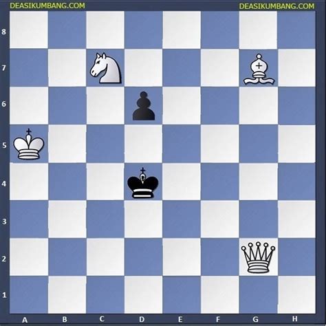 Problem catur dengan 3 langkah misalnya, raja hitam harus mati, tidak boleh remis dan tidak boleh diulang bila sudah melangkah. Soal Dan Jawaban Problem Catur 3 Langkah Mati - Bagian 3 ~ CATUR3LANGKAH