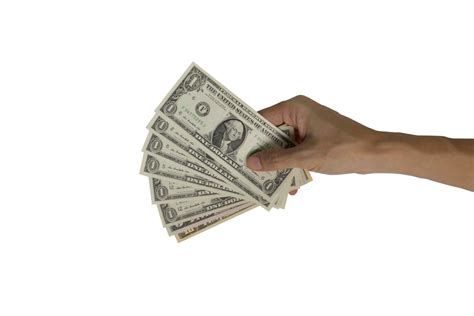 Hand Holding Money Dollars PNG