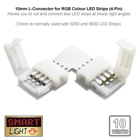 SmartLight 4 Pin RGB LED Strip Straight L T Solderless Connectors SMD