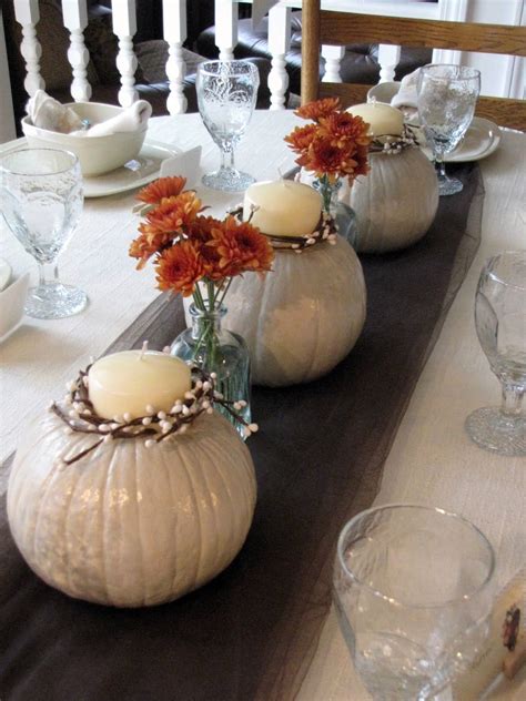 White Pumpkins Centerpieces Fall Wedding Shower White