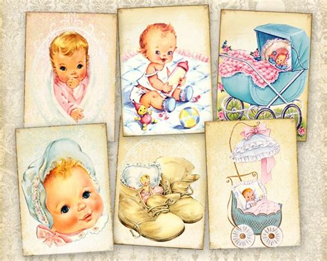Vintage Baby Cards Greeting Cards T Tags Digital Cards On Etsy