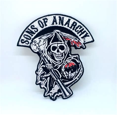 Sons Of Anarchy Skull Biker Jacket Iron On Sew On Embroidered Etsy Uk