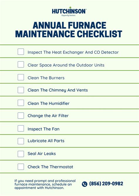 Annual Furnace Maintenance Checklist 10 Easy Steps Infographic