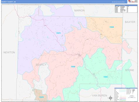 Searcy County Ar Wall Map Color Cast Style By Marketmaps Mapsales