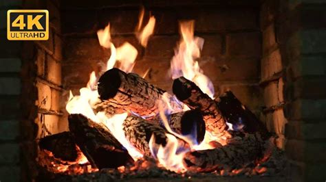 Relaxing Fireplace With Crackling Fire Sounds 1 Hour No Music 4k Uhd Tv