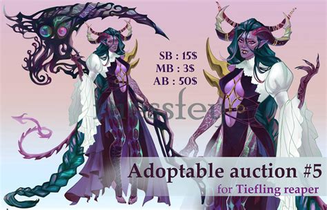 Closed Adoptable Auction 5 Tiefling Reaper By Rnessfey On Deviantart