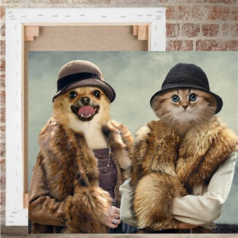 The Peaky Ladies Personalised Two Pet Canvas Fable And Fang
