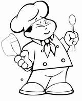 Chef Coloring Printable Drawing Chefs Cartoon Para Fat Google Getdrawings sketch template