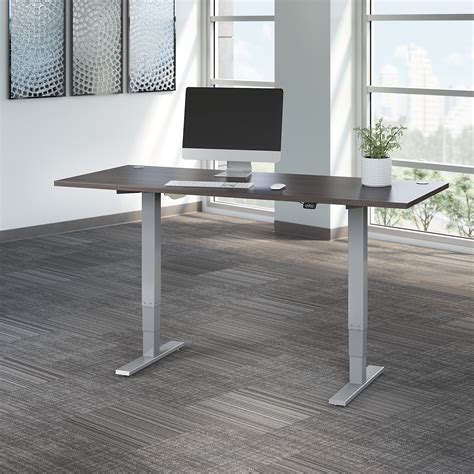 W X D Electric Height Adjustable Standing Desk In Storm Gray By Bush