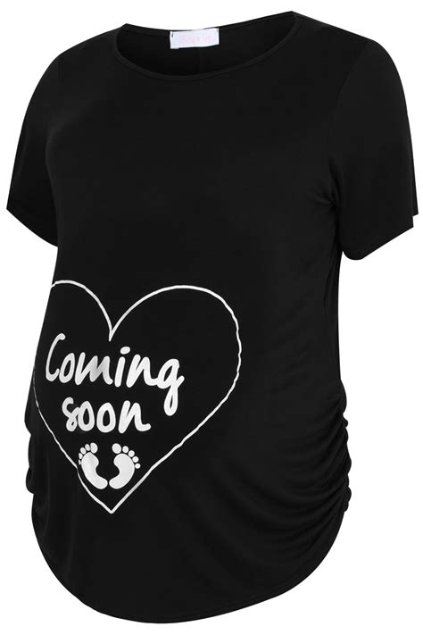 Bump It Up Maternity Black Glittery Coming Soon Top