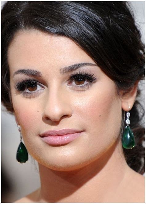 Lea Michele Closeup Face Makeup Eyes Earrings Lea Michele Makeup Makeup Pictures
