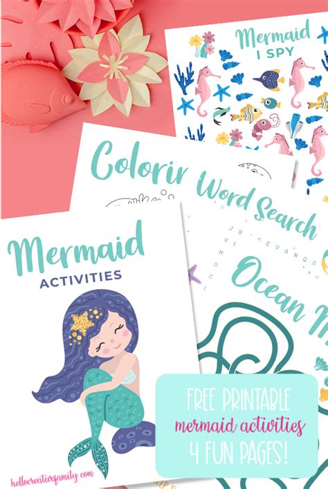 Free Printable Mermaid Activities Includes A Mermaid Word Search