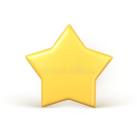 3d Golden Star Holiday Design Element Realistic 3d Yellow Star Stock