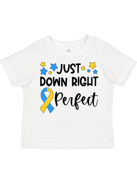Inktastic Just Down Right Perfect Down Syndrome Awareness Ribbon T