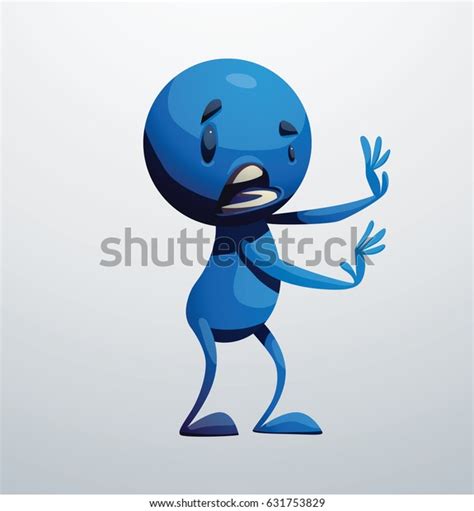 Vector Cartoon Image Funny Little Blue Stock Vector Royalty Free