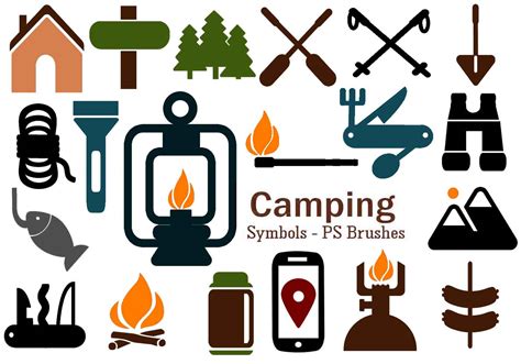 20 Camping Symbol Ps Brushes Abr Vol7 Free Photoshop Brushes At