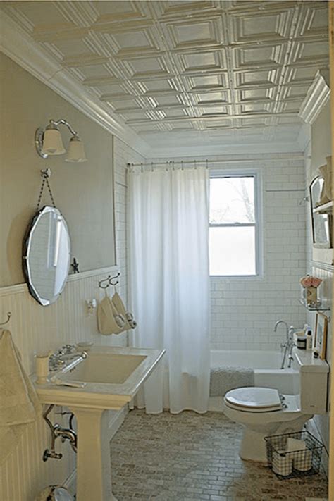 Bathroom ceilings don't have to be ugly and monotonous. Can Tin Ceiling Tiles Be Used in a Bathroom? | Beadboard ...
