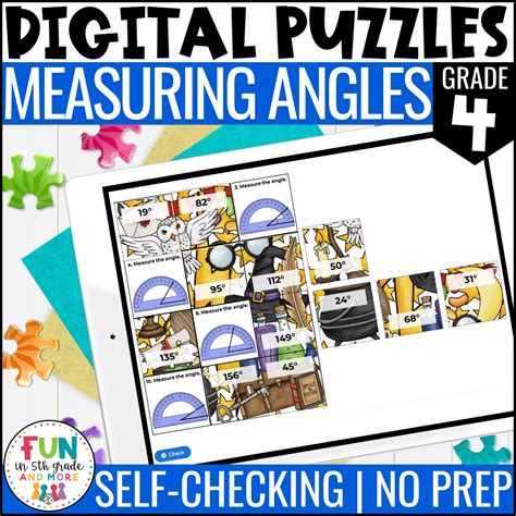 Measuring Angles Math Review Puzzles 4th Grade Digital Math Practice