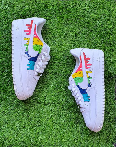 Nike Air Force 1 Low Rainbow Drip Custom Exclusive Sneakers Sa