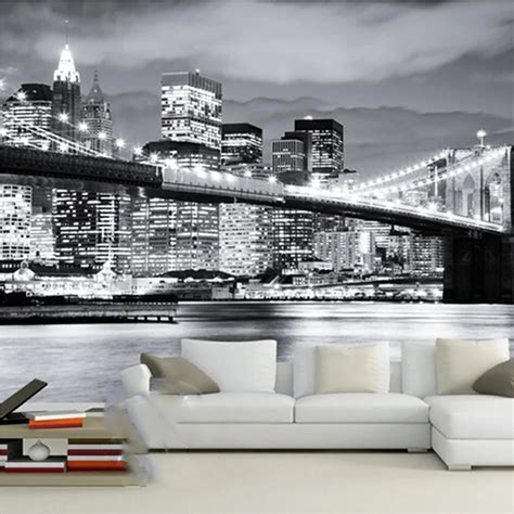 Personalized Customization Black And White City Bridge Landscape Photo