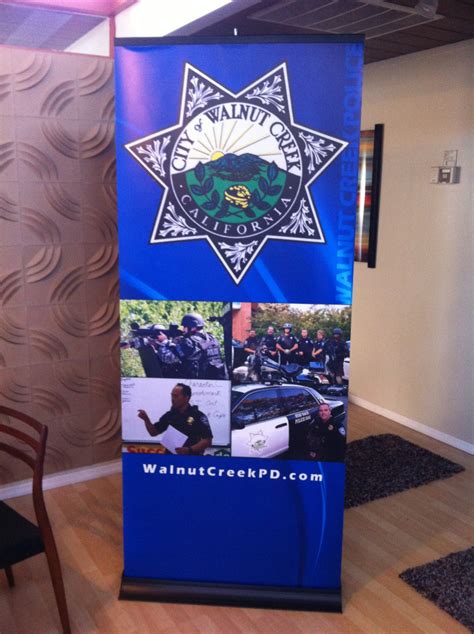 Walnut Creek Police Department Banner Stands Left Lane Advisors