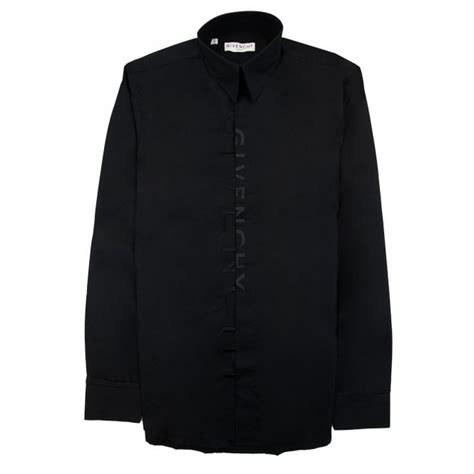 Givenchy Embroidered Split Logo Shirt Black Onu