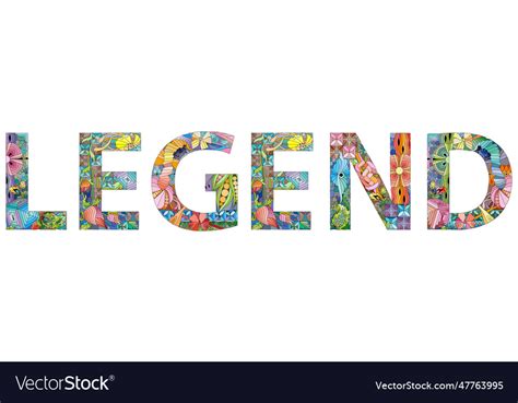 Word Legend Decorative Entangle Object Royalty Free Vector