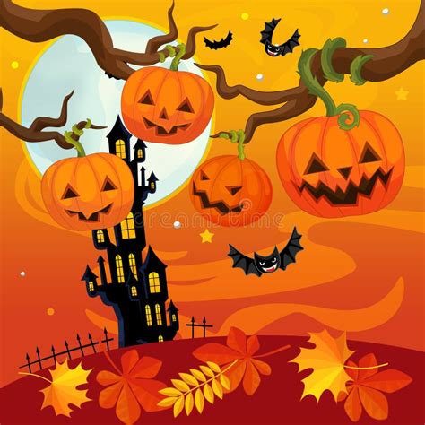 Cartoon Halloween Scenery Stock Illustration Illustration Of Design
